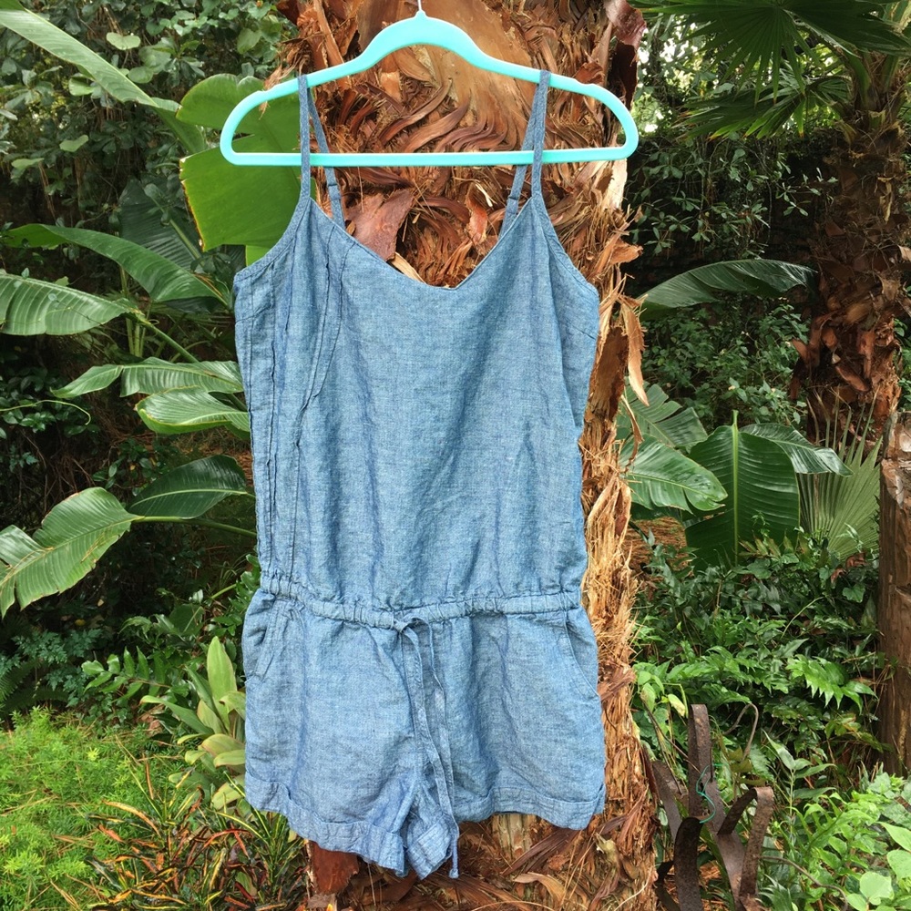 Roxy 💜 Denim Romper L - Picture 2 of 6